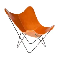 cuero - pampa mariposa butterfly chair - fauteuil - brun clair/cuir polo/pxhxp 87x92x86cm/structure noire